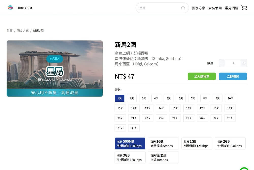 OKB eSIM 新馬通用方案