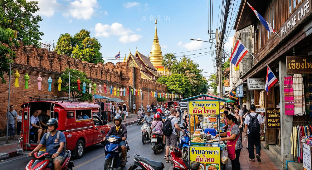 清邁古城街景,素帖寺附近,清邁旅遊使用泰國 eSIM 上網