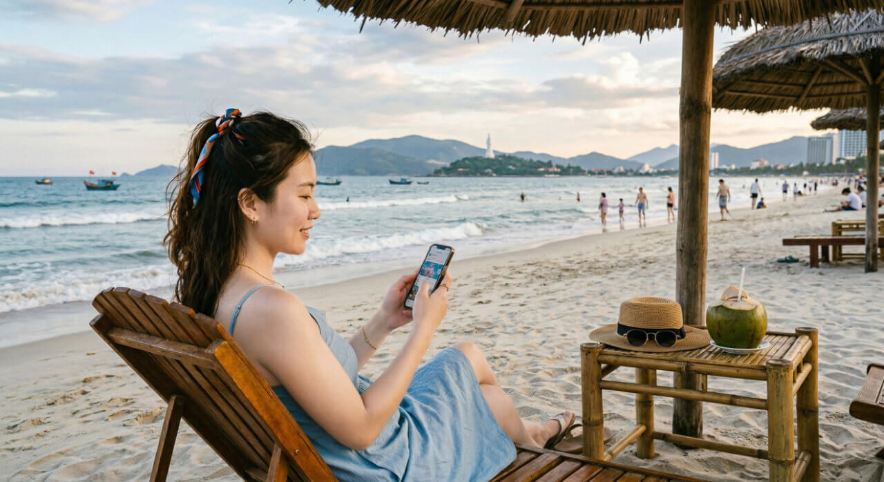越南 eSIM上網實測 富國島峴港胡志明市海灘使用情境