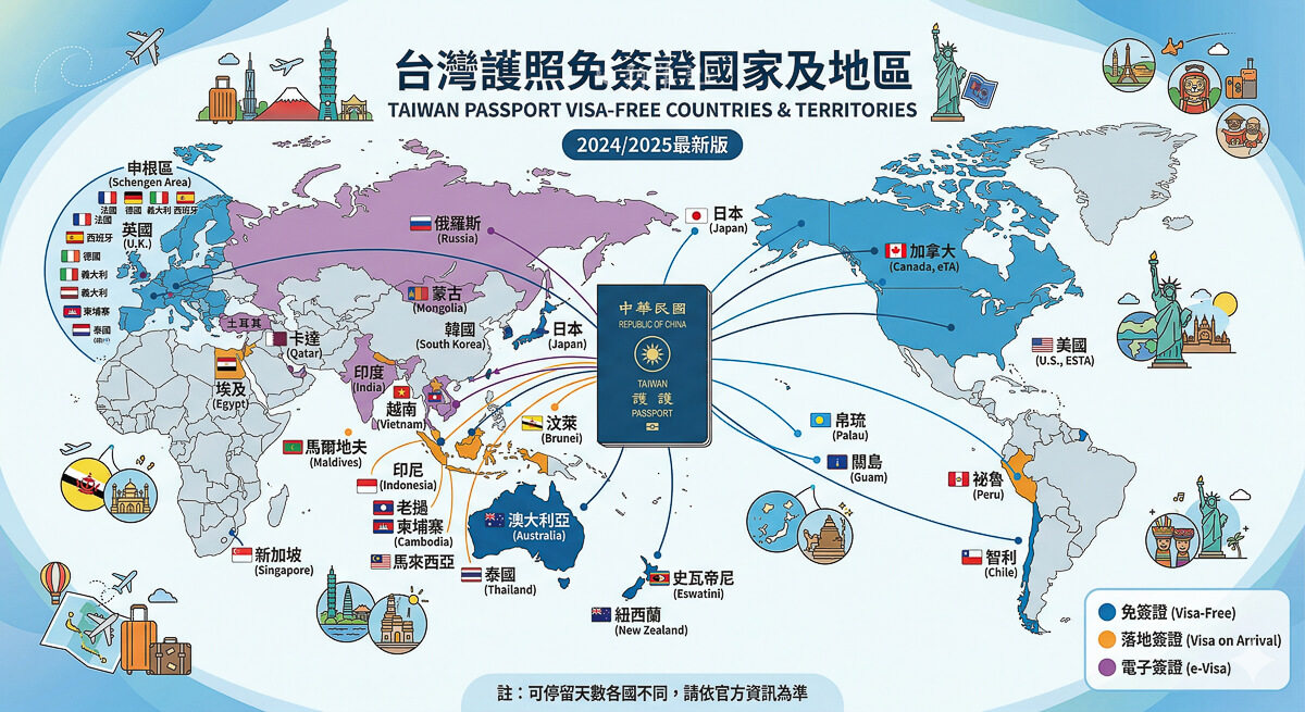 台灣免簽國家 熱門免簽國入境眉角