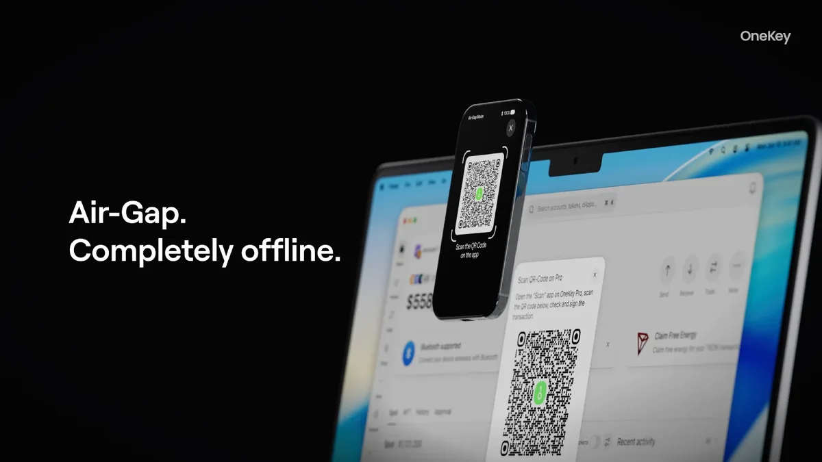 OneKey Pro 2 氣隙模式 掃描電腦 QR Code 簽署交易